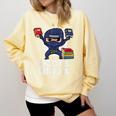 Books Ninja Read Reading Librarian Book Toddler Boys Kids Comfort Colors Sweatshirt Blue Spruce