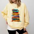 Books Painting Colorful Art Abstract Graphic Books Comfort Colors Sweatshirt Blue Spruce