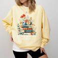 I Like Books More Than People Reading Reader Bookworm Saying Comfort Colors Sweatshirt Blue Spruce