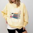 Books Are My Therapy Reading Lover Cozy Environment Comfort Colors Sweatshirt Blue Spruce