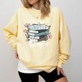 Books Are My Therapy Summer Reading Book Lovers Comfort Colors Sweatshirt Blue Spruce