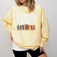 Never Too Many Books Read Book Reading Librarian Men Women Comfort Colors Sweatshirt Blue Spruce