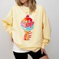 Books Reading Ice Cream Comfort Colors Sweatshirt Blue Spruce