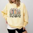 I Like My Books Spicy & My Coffee Icy Lover Bookworm Premium Comfort Colors Sweatshirt Blue Spruce I Like My Books Spicy & My Coffee Icy Lover Bookworm Premium Comfort Colors Sweatshirt Blue Spruce