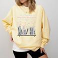 The Bookshelf Of a Hopeless Romantic Rom-Com Reading Bookish Comfort Colors Sweatshirt Blue Spruce