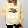 Bookworm Art For Men Women Book Reading Lover Bookish Comfort Colors Sweatshirt Blue Spruce