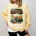 Bookworm If It Involves Books And Tea Lover Reading Premium Tri-Blend Comfort Colors Sweatshirt Blue Spruce