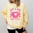 Bookworm Just A Girl Who Loves To Read Comfort Colors Sweatshirt Blue Spruce Bookworm Just A Girl Who Loves To Read Comfort Colors Sweatshirt Blue Spruce