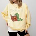 Bookworm Worm Reading Book Lover Read Books Librarian Comfort Colors Sweatshirt Blue Spruce