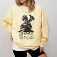 Bookwyrm Dragon Fantasy Bookish Fairytale Book Lover Comfort Colors Sweatshirt Blue Spruce