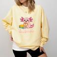 Caffelotl Cute Axolotl Pun Coffee Book Lover Kawaii Humor Comfort Colors Sweatshirt Blue Spruce