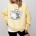 Cat Book Humor How To Train Your Human Comfort Colors Sweatshirt Blue Spruce Cat Book Humor How To Train Your Human Comfort Colors Sweatshirt Blue Spruce