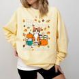 Cat Fall In Love With Reading Book Lover Autumn Comfort Colors Sweatshirt Blue Spruce