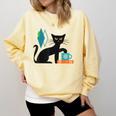 Cat Midcentury With Book And Coffee Atomic Age Mid Century Comfort Colors Sweatshirt Blue Spruce Cat Midcentury With Book And Coffee Atomic Age Mid Century Comfort Colors Sweatshirt Blue Spruce