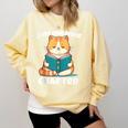 Cat Reading Books Bookworm Read One More Chapter Comfort Colors Sweatshirt Blue Spruce