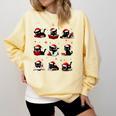 Cat Reading Books Lover Christmas Cat Lover Xmas Comfort Colors Sweatshirt Blue Spruce