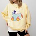 Cat Reading a Romance BookI Like My Books Extra Spicy Comfort Colors Sweatshirt Blue Spruce Cat Reading a Romance BookI Like My Books Extra Spicy Comfort Colors Sweatshirt Blue Spruce