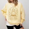 Cats And Books Because People Are Overrated Comfort Colors Sweatshirt Blue Spruce