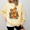 Cats Reading Books Christmas Tree Comfort Colors Sweatshirt Blue Spruce