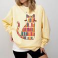 Cats Reading Books Librarian Library Readers Comfort Colors Sweatshirt Blue Spruce