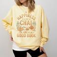 Chai And A Good Book Lover Reading Chai Tea Chai Latte Comfort Colors Sweatshirt Blue Spruce Chai And A Good Book Lover Reading Chai Tea Chai Latte Comfort Colors Sweatshirt Blue Spruce