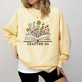 Chapter 60 60th Birthday Floral Open Book With Flowers Comfort Colors Sweatshirt Blue Spruce