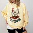 Chicken Books Back To School First Day Of School Boys Girls Comfort Colors Sweatshirt Blue Spruce Chicken Books Back To School First Day Of School Boys Girls Comfort Colors Sweatshirt Blue Spruce