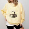 Christian Bookworm Love God Read Books Drink Tea Comfort Colors Sweatshirt Blue Spruce