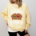 Christmas Book Lover Gingerbread Library Reading Bookaholic Comfort Colors Sweatshirt Blue Spruce