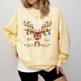 Christmas Librarian Reindeer Matching Family Book Lover Xmas Comfort Colors Sweatshirt Blue Spruce