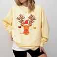 Christmas Librarian Reindeer Xmas Book Teachers Love Reading Comfort Colors Sweatshirt Blue Spruce