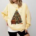 Christmas Tree Bookshelf Book Lover Library Comfort Colors Sweatshirt Blue Spruce Christmas Tree Bookshelf Book Lover Library Comfort Colors Sweatshirt Blue Spruce
