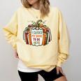 I Closed My Book To Be Here Fall Pumpkin Comfort Colors Sweatshirt Blue Spruce