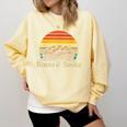 Coffee Beans & Books Retro Bookworm Librarian Comfort Colors Sweatshirt Blue Spruce