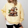 Coffee And Book Reading Accessories For Book Lovers Gnome Comfort Colors Sweatshirt Blue Spruce Coffee And Book Reading Accessories For Book Lovers Gnome Comfort Colors Sweatshirt Blue Spruce