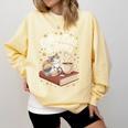 Coffee Cats & Books Cute Cat Book Lover Reading Comfort Colors Sweatshirt Blue Spruce Coffee Cats & Books Cute Cat Book Lover Reading Comfort Colors Sweatshirt Blue Spruce