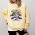 Color Our World Summer Reading 2025 Cute Book Wildflowers Comfort Colors Sweatshirt Blue Spruce