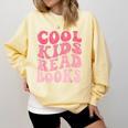 Cool Kids Read Books Library Book Reader Book Nerd Comfort Colors Sweatshirt Blue Spruce