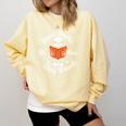 Cool Read Books Be Kind Stay Weird Skeleton Reading Comfort Colors Sweatshirt Blue Spruce