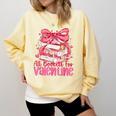Coquette Bow All Booked For Valentine Book Lover Bookish Comfort Colors Sweatshirt Blue Spruce