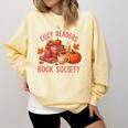 Cozy Readers Book Society Teacher Reading Floral Pumpkin Tee Comfort Colors Sweatshirt Blue Spruce
