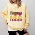 Crochet Coffee Reading Books Crocheter Crocheting Comfort Colors Sweatshirt Blue Spruce Crochet Coffee Reading Books Crocheter Crocheting Comfort Colors Sweatshirt Blue Spruce
