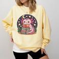 Cute Axolotl Reading Books Cozy Night Aesthetic Comfort Colors Sweatshirt Blue Spruce Cute Axolotl Reading Books Cozy Night Aesthetic Comfort Colors Sweatshirt Blue Spruce