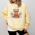 Cute Baby Highland Cow Reading Book Lover Toddler Comfort Colors Sweatshirt Blue Spruce Cute Baby Highland Cow Reading Book Lover Toddler Comfort Colors Sweatshirt Blue Spruce