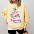 Cute Book Lover Frog Pretty Girls Read Books Kawaii Reading Comfort Colors Sweatshirt Blue Spruce Cute Book Lover Frog Pretty Girls Read Books Kawaii Reading Comfort Colors Sweatshirt Blue Spruce