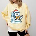 Cute Christmas Penguin Reading Book Cozy Winter Holiday Art Comfort Colors Sweatshirt Blue Spruce Cute Christmas Penguin Reading Book Cozy Winter Holiday Art Comfort Colors Sweatshirt Blue Spruce