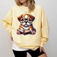 Cute Dog Puppy English Bulldog Reading Book Comfort Colors Sweatshirt Blue Spruce Cute Dog Puppy English Bulldog Reading Book Comfort Colors Sweatshirt Blue Spruce