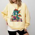 Cute Dragon Reading a Book Bookworm For Men Women Kid Comfort Colors Sweatshirt Blue Spruce Cute Dragon Reading a Book Bookworm For Men Women Kid Comfort Colors Sweatshirt Blue Spruce