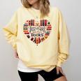 Cute Just A Girl Who Loves Books Heart Shape Reader Comfort Colors Sweatshirt Blue Spruce