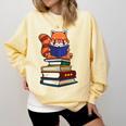 Cute Kawaii Kids Reading Books Glasses Red Panda Lover Comfort Colors Sweatshirt Blue Spruce Cute Kawaii Kids Reading Books Glasses Red Panda Lover Comfort Colors Sweatshirt Blue Spruce